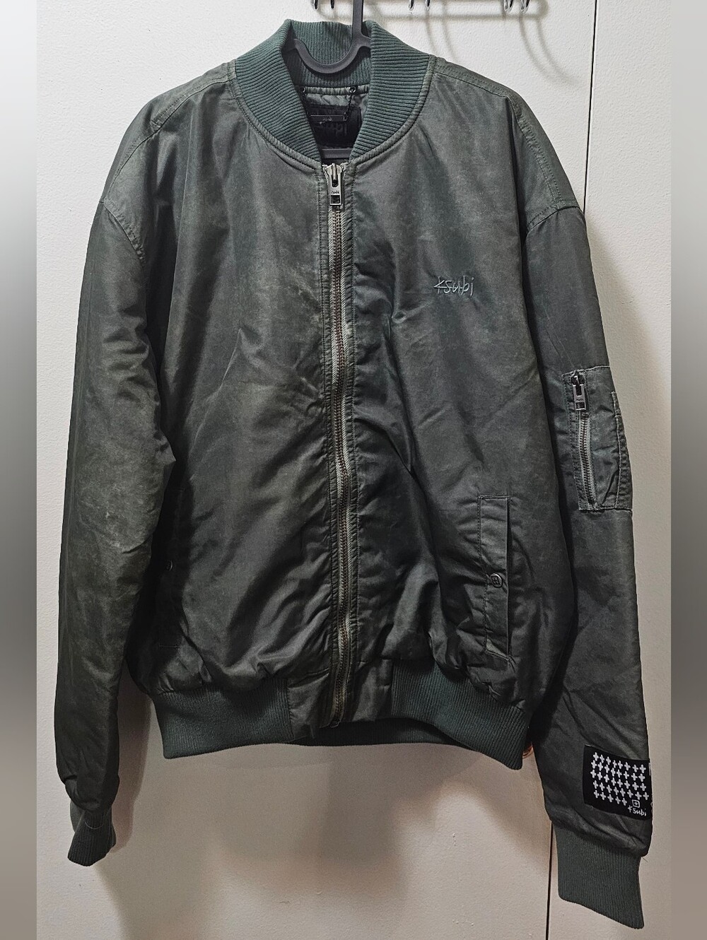 Ksubi Royalty Khaki Green Overdye Bomber Jacket Men's Multiple Sizes Authentic ✅
